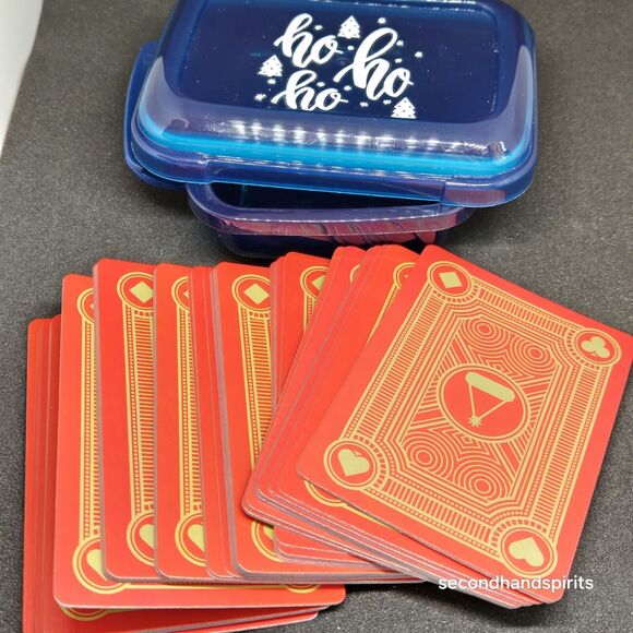 Christmas HO HO HO Santa Themed Playing Cards In Decorated Storage Box - Picture 4 of 4